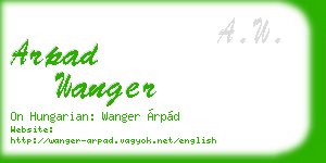 arpad wanger business card