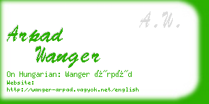 arpad wanger business card